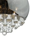 Dar Giselle 5 Lamp Pendant Ceiling Light Chrome Smoked / Clear Glass