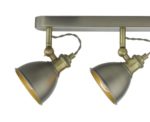 Dar Governor Industrial Ceiling Spot 4 Light Bar Antique Chrome / Brass