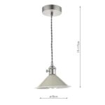 Dar Hadano Small 1 Light Ceiling Pendant Cashmere / Antique Chrome