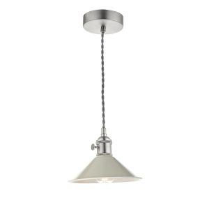Dar Hadano small 1 light ceiling pendant with cashmere shade in antique chrome main image