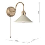 Dar Hadano Switched Single Wall Light Cashmere Shade / Natural Brass