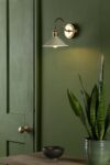 Dar Hadano Switched Single Wall Light Cashmere Shade / Natural Brass