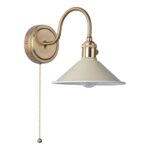 Dar Hadano Switched Single Wall Light Cashmere Shade / Natural Brass