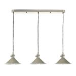 Dar Hadano 3 Light Ceiling Pendant Bar Cashmere / Antique Chrome