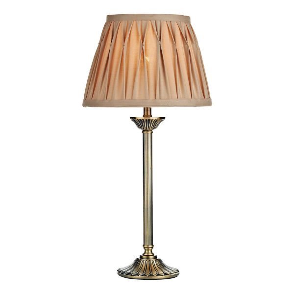 Dar Hatton 1 Light Candlestick Table Lamp Antique Brass With Shade