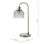Dar Hector 1 Light Vintage Style Table Lamp Satin Nickel Prismatic Glass