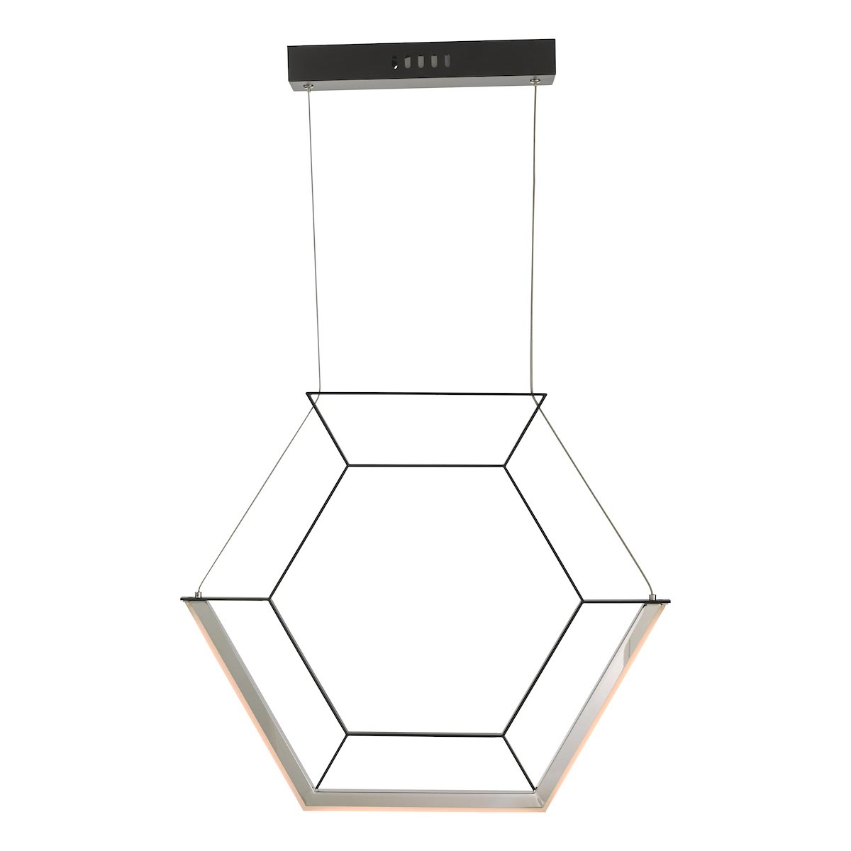 Dar Hexagon Ultra Modern 1 Light LED Geometric Ceiling Pendant Black