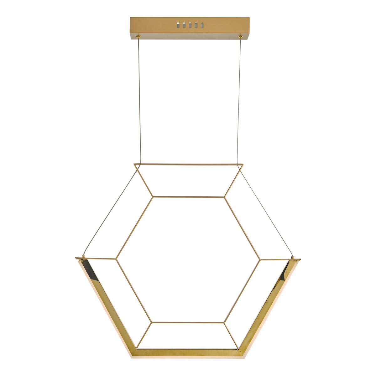 Dar Hexagon Ultra Modern 1 Light LED Geometric Ceiling Pendant Gold