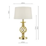Dar Iffley Small 1 Light Barley Twist Touch Table Lamp Gold Ivory Shade