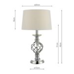 Dar Iffley Small Barley Twist Touch Table Lamp Chrome Ivory Shade