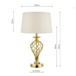 Dar Iffley Large 1 Light Barley Twist Touch Table Lamp Gold Ivory Shade