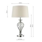 Dar Iffley Large Barley Twist Touch Table Lamp Chrome Ivory Shade
