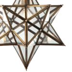 Dar Ilario Small 1 Light Star Pendant Ceiling Lantern Antique Brass