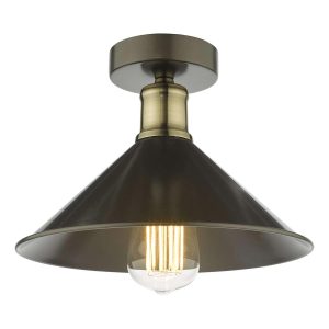 Jalen industrial style 1 lamp flush low ceiling light in graphite main image