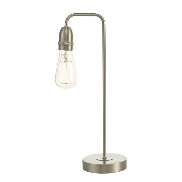 Dar Kiefer industrial style 1 light table lamp in satin chrome main image