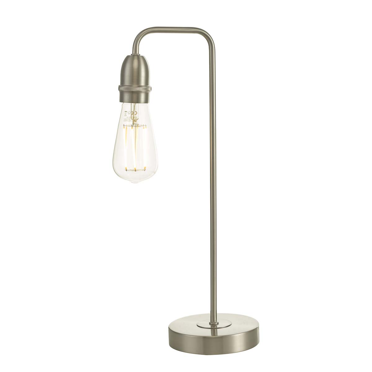 Dar Kiefer Vintage Industrial Style 1 Light Table Lamp Satin Chrome