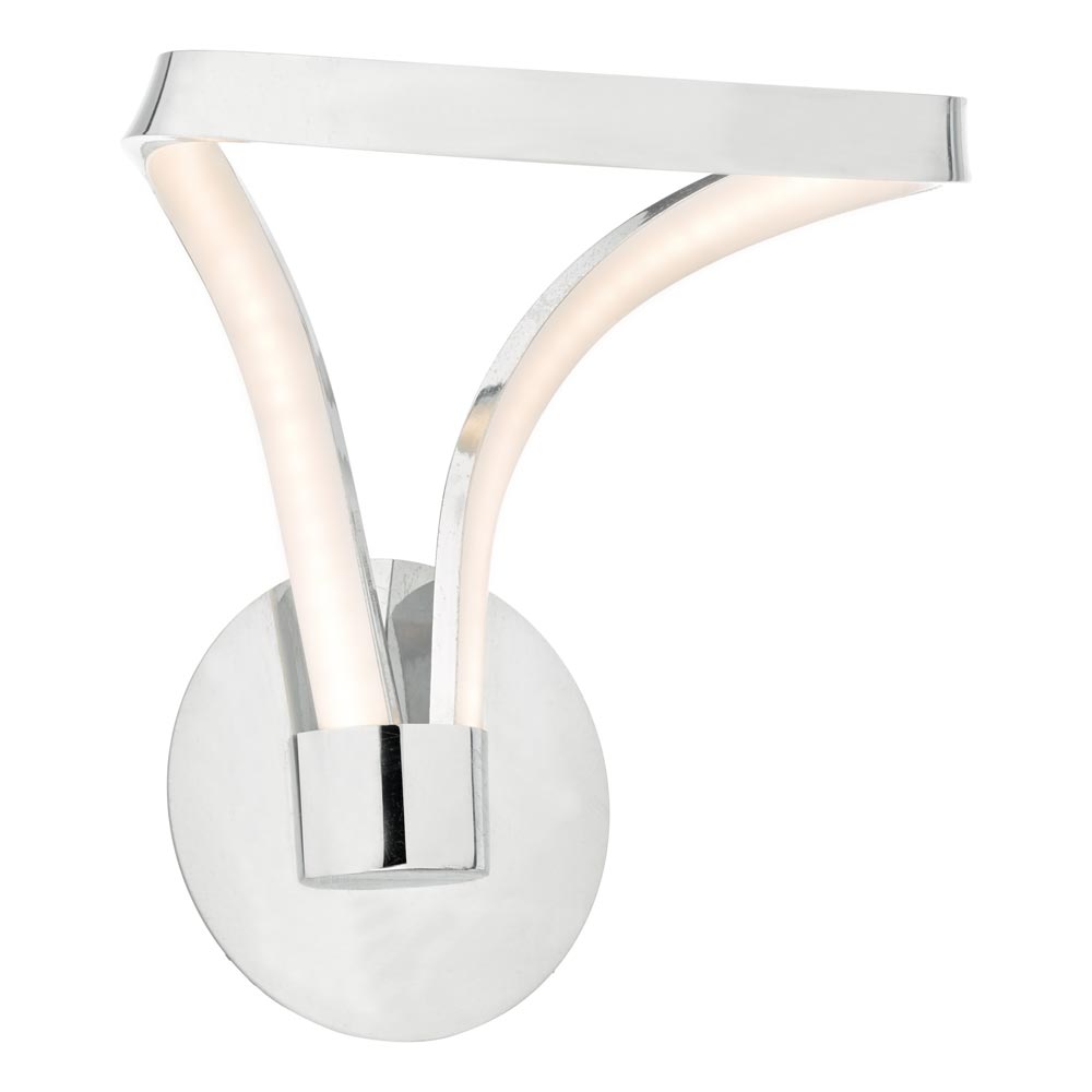 Dar Killian 13w LED Contemporary Switched Wall Light Polished Chrome