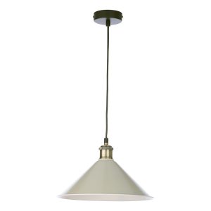 Dar Kinsley easy fit ceiling pendant metal coolie lamp shade in matt taupe main image