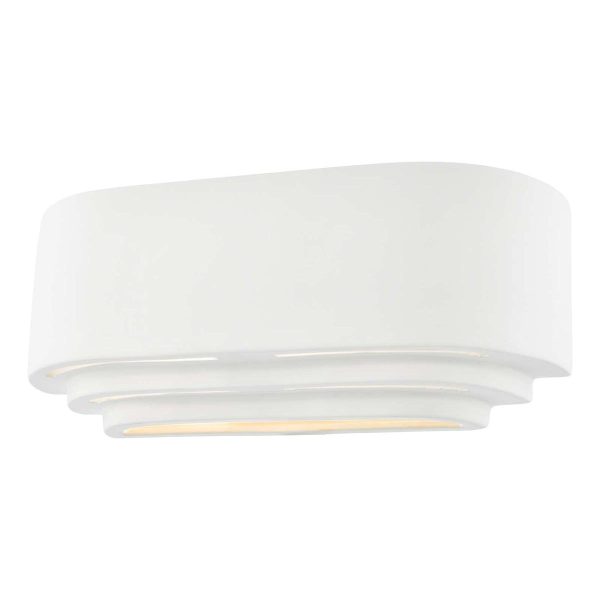 Dar Lando Art Deco style 1 lamp paintable ceramic wall washer light main image