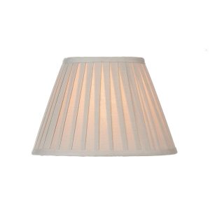 Dar Layer 29cm pleated taupe cotton tapered table lamp shade on white background