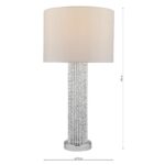 Dar Lazio Twisted Column 1 Light Table Lamp Satin Chrome Grey Shade