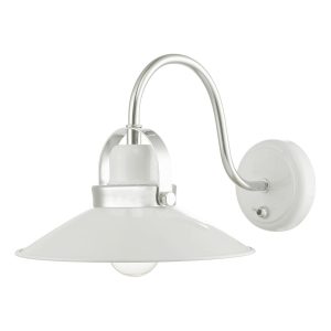 Dar Liden 1 lamp switched wall light in white and chrome main image
