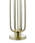 Dar Lucie Large Sculptured Table Lamp Satin Brass Natural Linen Shade