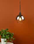Lycia 1 Light Single Ceiling Pendant Matt Black Smoked Glass