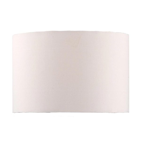 Dar Madrid 43cm white faux silk drum floor or large table lamp shade on white background