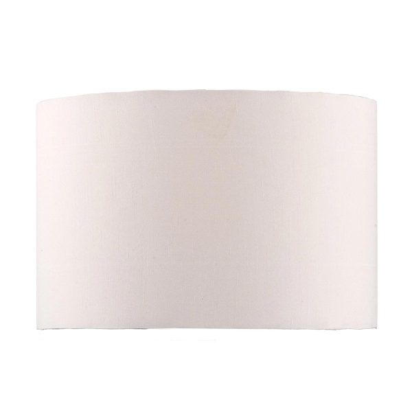 Dar Madrid 43cm white faux silk drum floor or large table lamp shade on white background