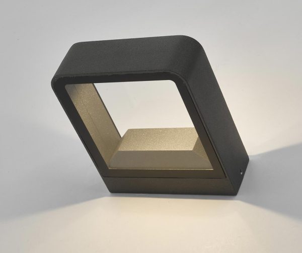 Dar Malone Modern 5w LED Square Outdoor Wall Light Anthracite IP65
