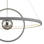Dar Mercury Modern 58w LED Twin Ring Pendant Ceiling Light Matt Grey