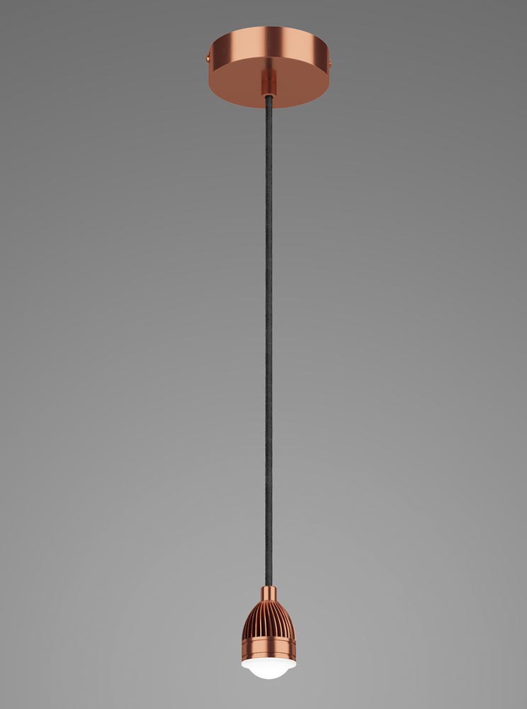 Dar Modular 13w LED Pendant Ceiling Light Cable Set Satin Copper