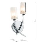 Dar Morgan Modern Polished Chrome 2 Lamp Wall Light Frosted Glass