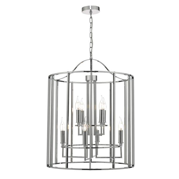 Myka 8 light 2 tier open hanging lantern in polished chrome main image