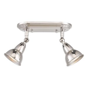 Dar Nathaniel retro style twin spot light plate in polished nickel main image