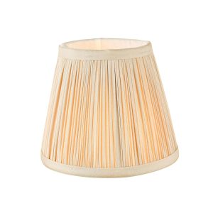 Noelle 14cm pleated taupe silk clip on wall light or chandelier shade main image