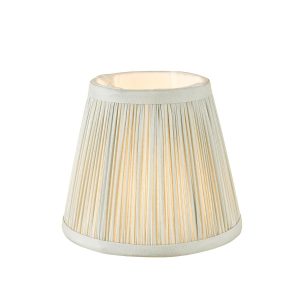 Noelle 14cm pleated grey silk clip on wall light or chandelier shade main image