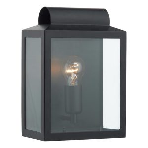 Dar Notary modern 1 light outdoor wall box lantern black IP44 main image