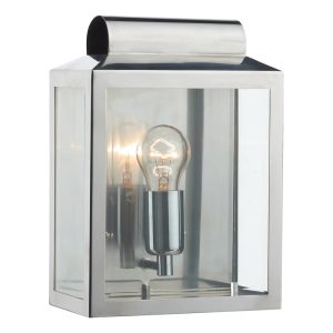 Dar Notary modern 1 light outdoor wall box lantern stainless steel IP44 main image
