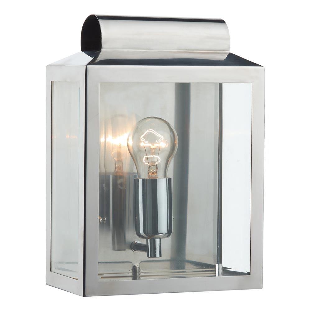 Dar Notary Modern 1 Light Outdoor Wall Box Lantern Stainless Steel IP44