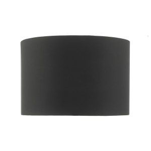 Dar Onora 30cm faux silk drum small table lamp shade in black main image