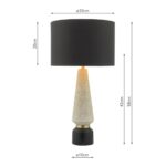 Dar Onora Cream Terrazzo 1 Light Table Lamp Gold Detail Black Shade