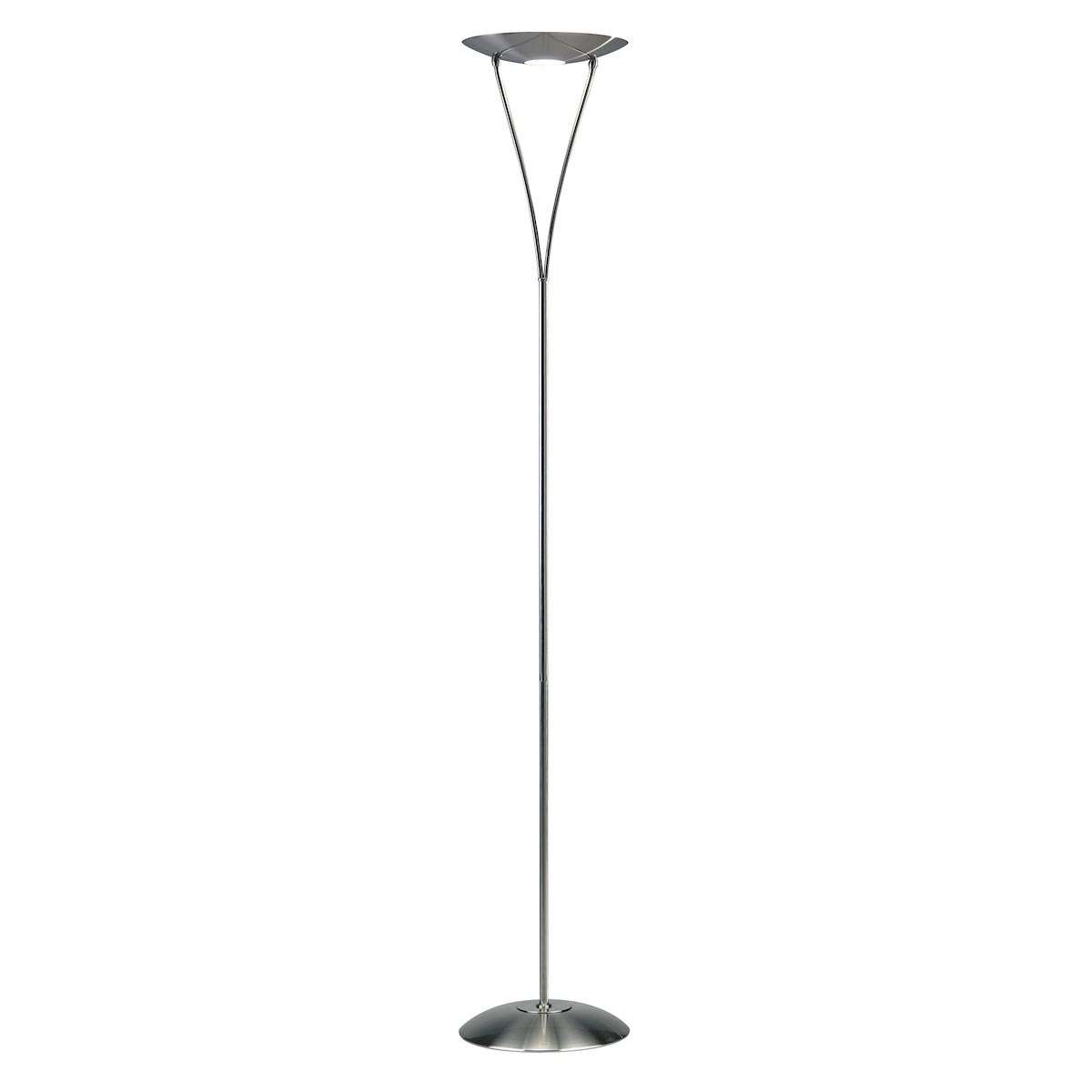 Dar Opus Dimming Floor Up Lighter Lamp In Satin Chrome Finish