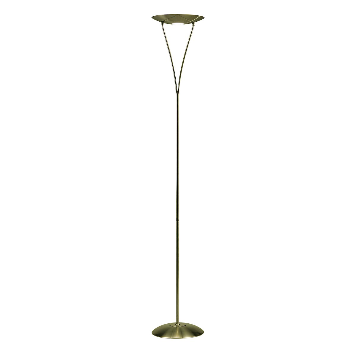 Dar Opus Dimming Floor Up Lighter Lamp In Antique Brass Finish