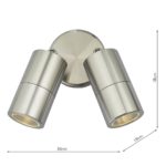 Dar Ortega Twin Adjustable Outdoor Wall Spot Light Aluminium IP65