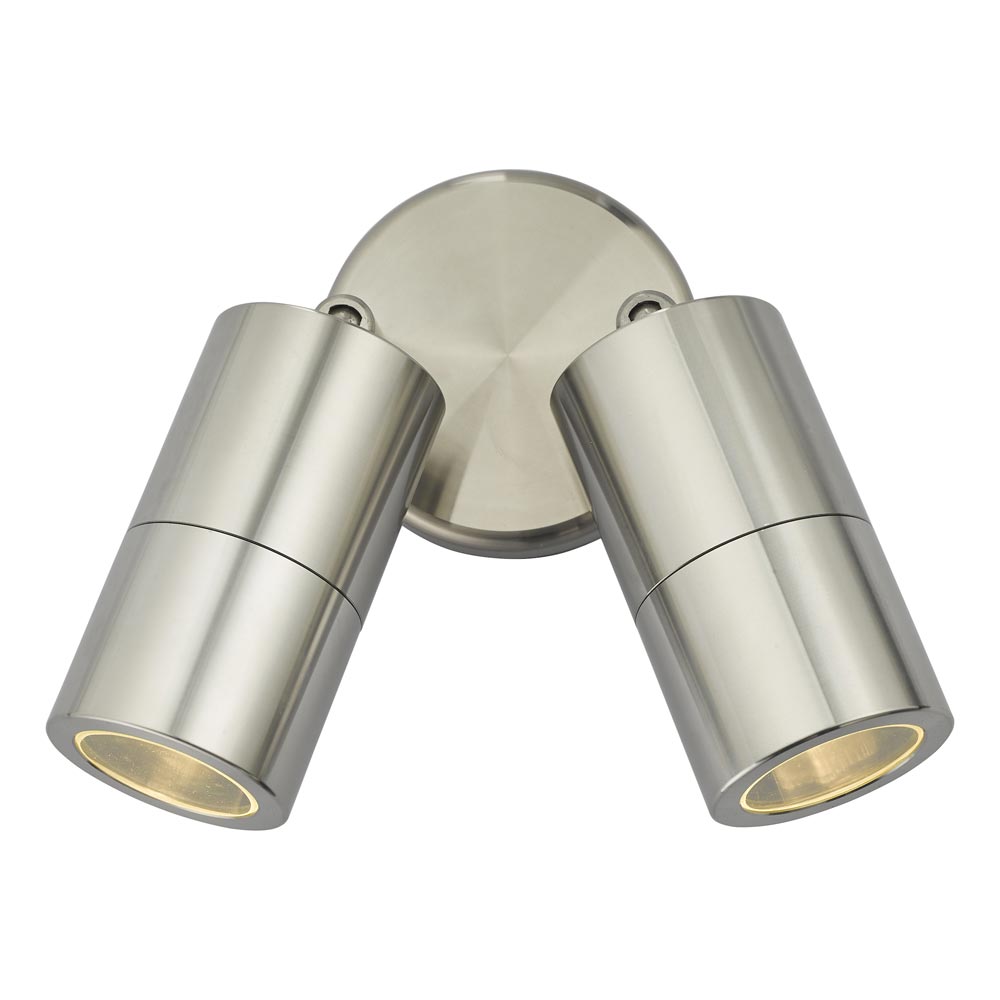 Dar Ortega Twin Adjustable Outdoor Wall Spot Light Aluminium IP65