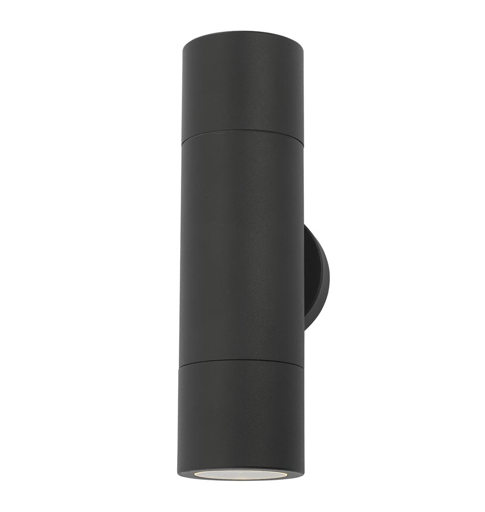 Dar Ortega 2 Lamp Up & Down Outdoor Wall Spot Light Matte Black IP65