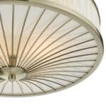 Dar Oslo Ribbon Wrapped 3 Light Flush Ceiling Light Antique Brass