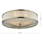 Dar Oslo Ribbon Wrapped 3 Light Flush Ceiling Light Antique Brass